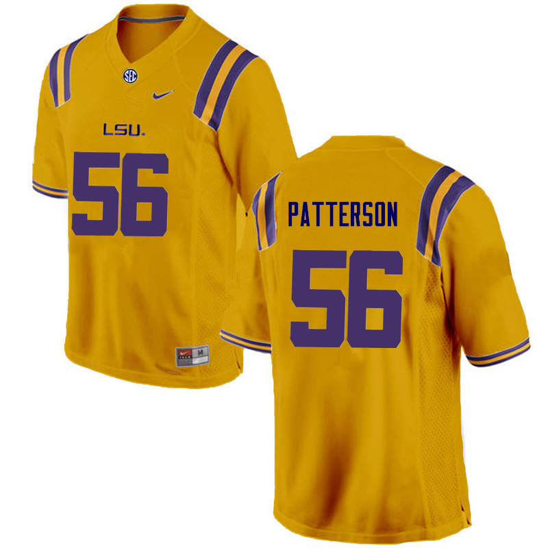 Men LSU Tigers #56 M.J. Patterson College Football Jerseys Game-Gold